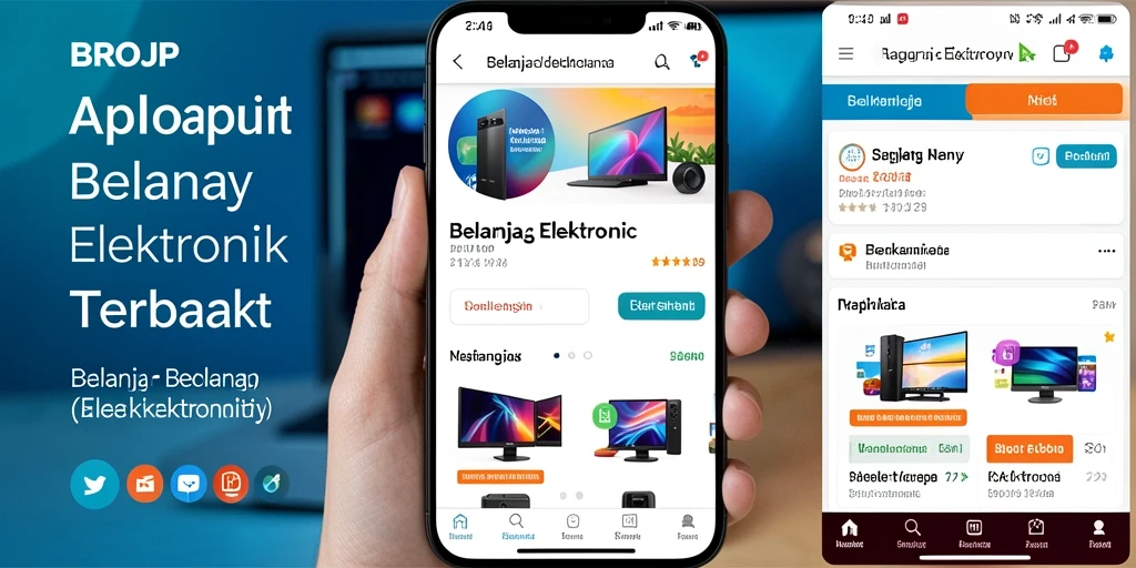 Antarmuka aplikasi BROJP yang sederhana dan menarik untuk belanja elektronik.