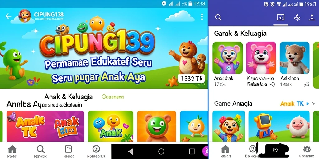 Tampilan antarmuka yang cerah dan menarik untuk anak-anak.