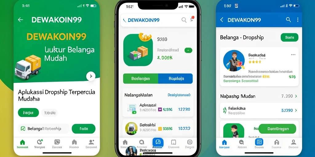 Antarmuka aplikasi DEWAKOIN99 yang sederhana dan menarik untuk pengguna.