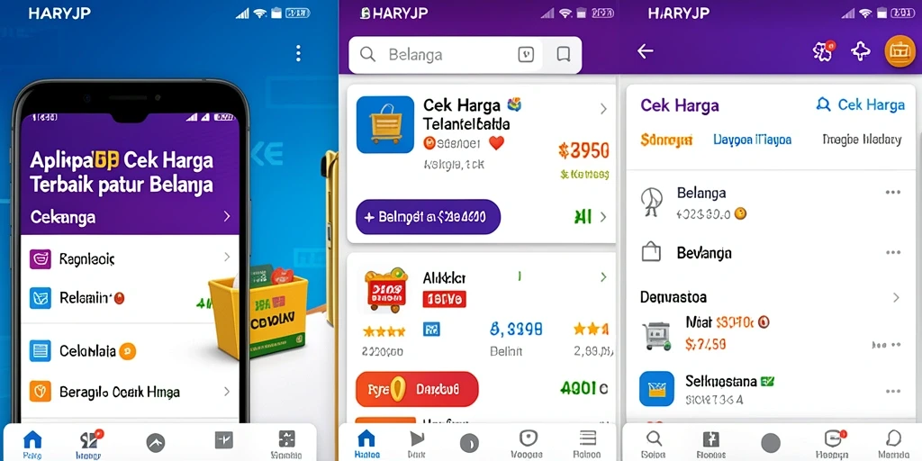 Tampilan antarmuka utama aplikasi HARAPJP untuk Cek Harga.