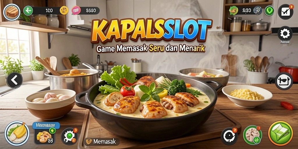 Tampilan antarmuka KAPALSLOT yang menarik dan fungsional saat memasak.