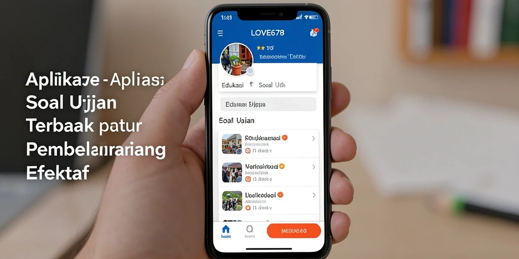 Antarmuka aplikasi LOVE678 yang menarik untuk soal ujian.