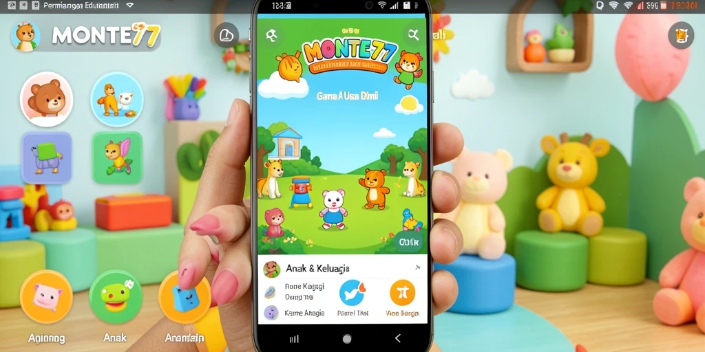 Tampilan menarik dari aplikasi Game Anak TK MONTE77.