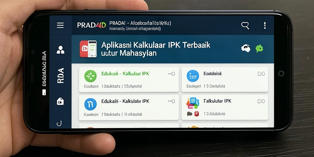 Antarmuka aplikasi PRADA4D untuk Kalkulator IPK yang mudah digunakan.