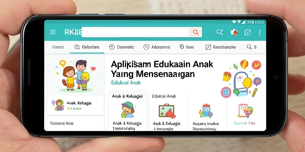 Antarmuka edukasi menarik dari aplikasi RK88 untuk anak-anak.