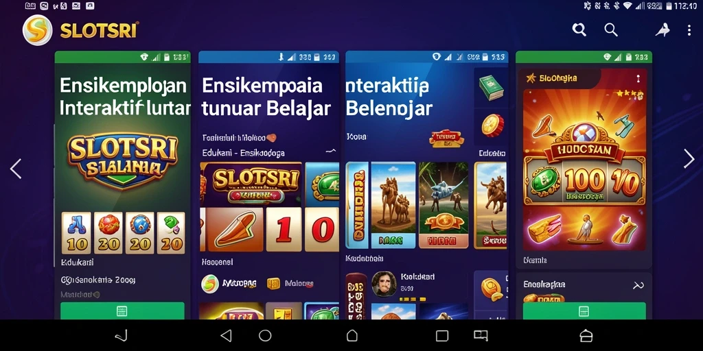 Tampilan antarmuka utama SLOTSRI dengan berbagai kategori ensiklopedia.