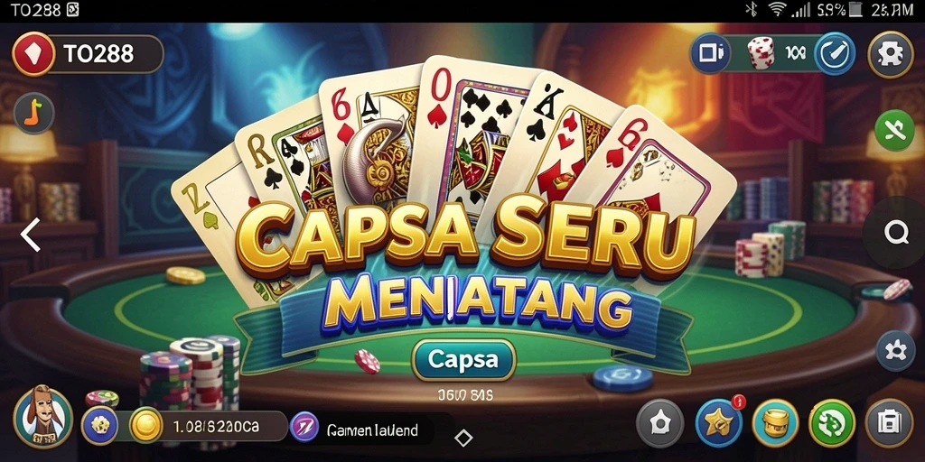 Antarmuka game Capsa TO288 yang menarik dan fungsional.